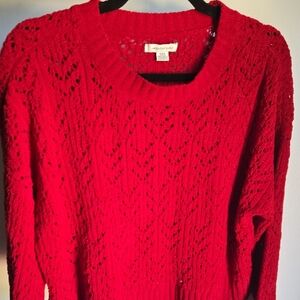 American Eagle Outfitters Vibrant Red Crew Neck Sweater